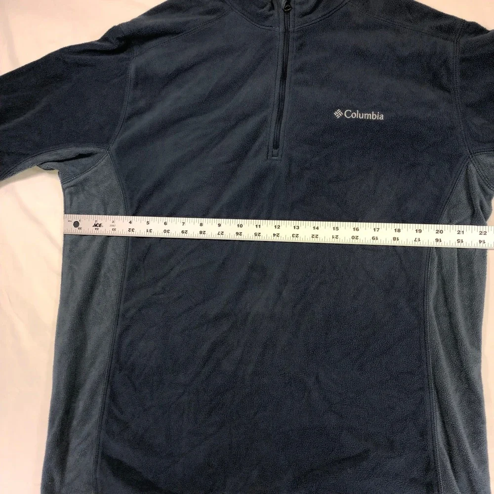 Columbia Mens Fleece Quarter Zip Pullover Navy Blue XM6279 Size L